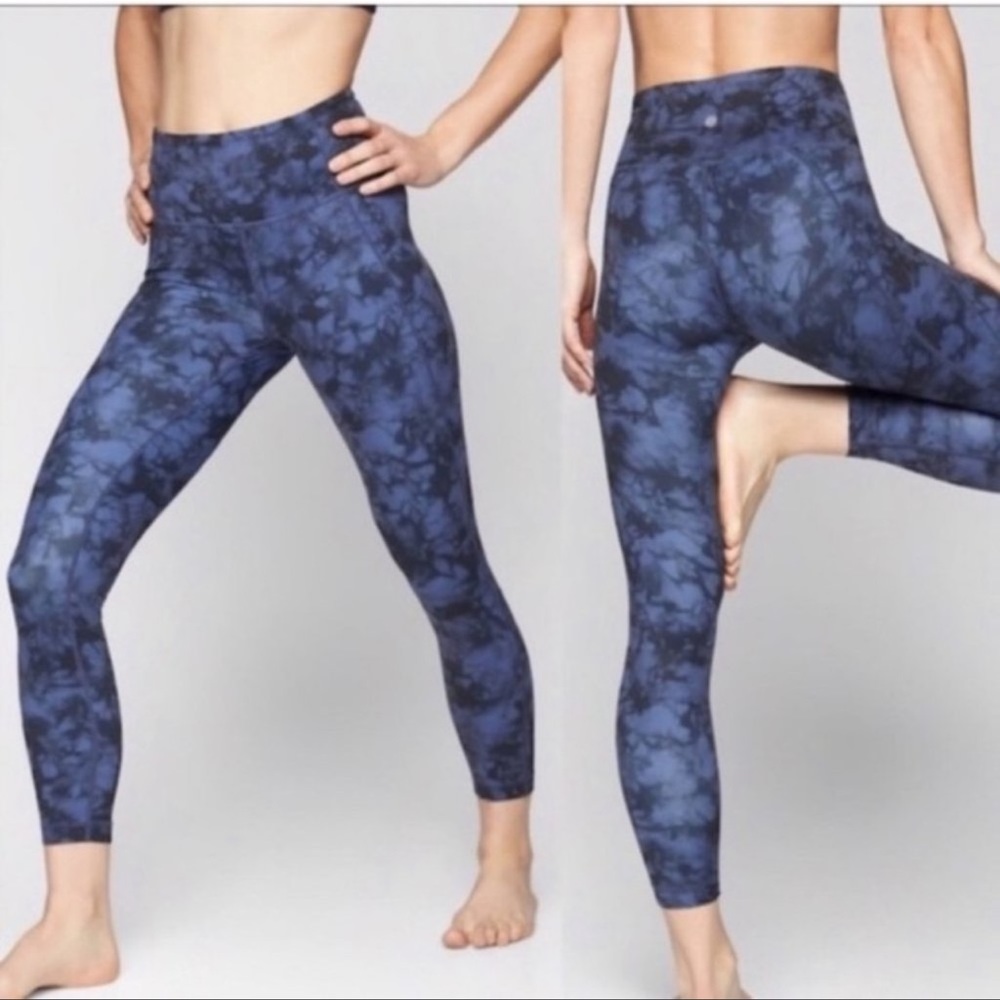 Athleta - Tie Dye Salutation 7/8 Tight - Navy/Stormy (Plus)